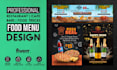 design a modern and unique menu design for your restaurant