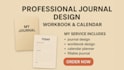 create editable journal design workbook, calendar, printable pdf digital journal