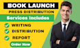 write, distribute book press release, press release distribution, book launch pr