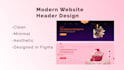 design a modern and captivating desktop website header in figma