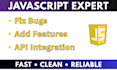 fix customize or add new features using javascript js expert