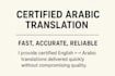 provide a certified arabic translation