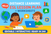 prepare a distance learning esl lesson plan with engaging worksheets