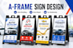 do a frame, sidewalk sign, sandwich board for auto detailing, automotive