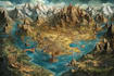 make fantasy map illustration for dnd, novels and games
