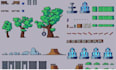 2d pixel art, tilesets, sprite sheet, 8bit 16bit animation, 2d pixel character