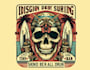 make creative beach skull tiki bar emblem logo