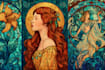 create stunning vintage stained glass posters