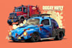 create cartoon car illustration with comic style