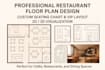 design a professional restaurant floor plan, seating chart, and VIP layout
