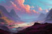 make fantasy landscape or enviroment art