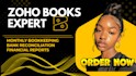 manage zoho books monthly bookkeeping, bank reconciliation and financial reports