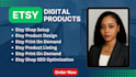 design etsy digital planner, hyperlinked planner, and optimize with etsy SEO