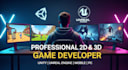 develop 3d and 2d mobile games using unity and unreal engine