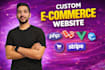 build, design an e commerce food, clothing, and cosmetics website with laravel