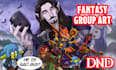 draw your original dnd fantasy group, party illustration