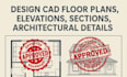 design cad floor plans, elevations, sections, architectural details