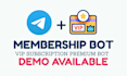 build a telegram vip subscription bot with web dashboard