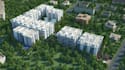 construct 3d luxury master plan community, cgi winter landscape,site plan layout