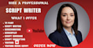 write engaging youtube movie script, scriptwriting screenplay script, channel