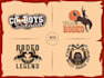 design retro western cowboy logo with vector illustration