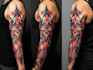 create sleeve tattoo design in geometric style