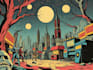 create cool retro comic art design illustration