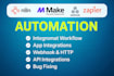 fix n8n bug webhook automation intergration zapier update via API integration