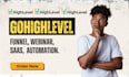 create gohighlevel webinar, saas demo, and client onboarding funnel