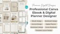design custom editable and printable canva notebook, journal, planner, workbook