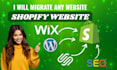 clone transfer migrate woocommerce wix squarespace to shopify website