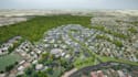 model 3d realistic master plan,urban exterior,cgi landscape,commercial building