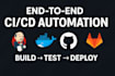 set up ci cd pipelines using github actions, gitlab, or jenkins