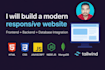 build a modern responsive website with frontend and backend