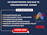 fix disapproved google ads account circumventing system policy violation