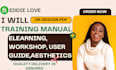 write or design pdf  training manual  elearning, workshop, user guide,aesthetics