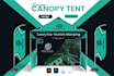 design canopy tent, feather flag, backdrop banner,
