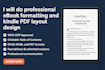 do professional ebook formatting and kindle pdf layout design