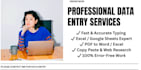 provide expert data entry, web research,excel services