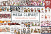 huge clipart bundle, ready to use png cliparts
