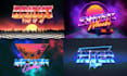 design custom 80s retro logo, synthwave, vaporwave chrome text