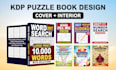 create custom word search and puzzle activity book covers and interiors for KDP