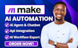 fix, setup make com automation made com zapier crm api integration make expert