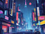 make illustration in scifi cyberpunk, neo tokyo style