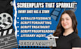 do movie script ghostwriting and script editing for your screenplay film script