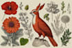 draw an animal and botanical illustration