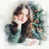 make a watercolor christmas portrait or illustration