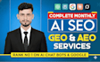 monthly on page off page local SEO with aeo GEO