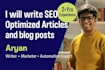 write SEO optimised and engaging article and blog posts