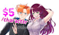 create japanese anime style illustration characters